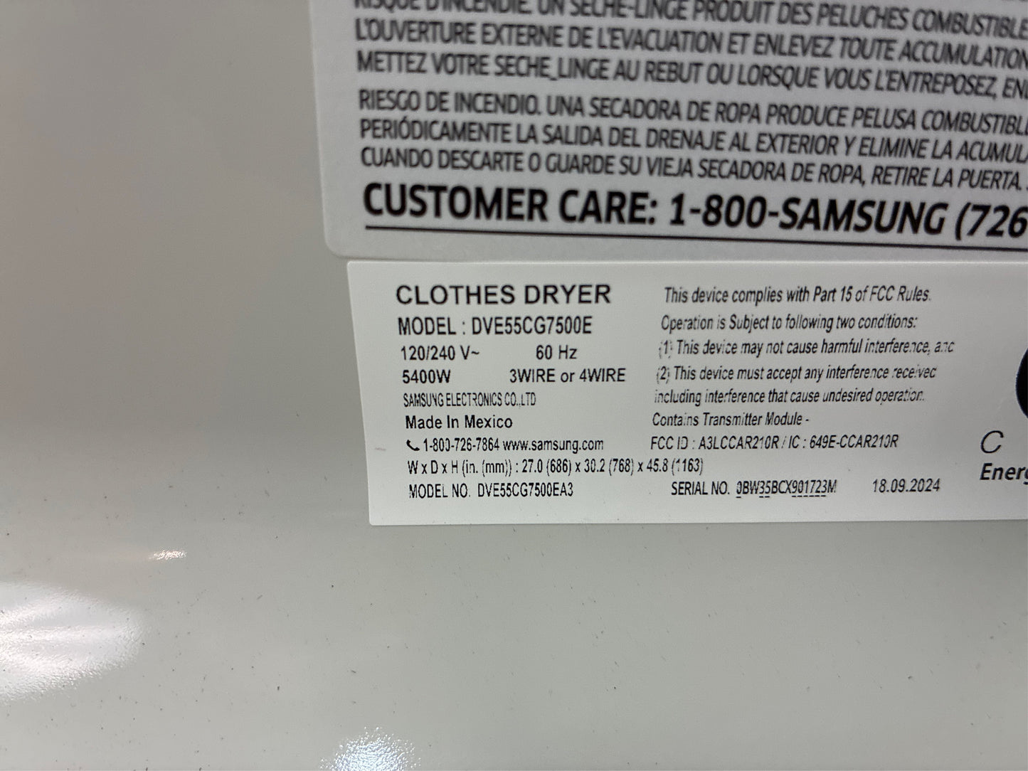 7.4 cu. ft. Smart Electric Dryer in Ivory