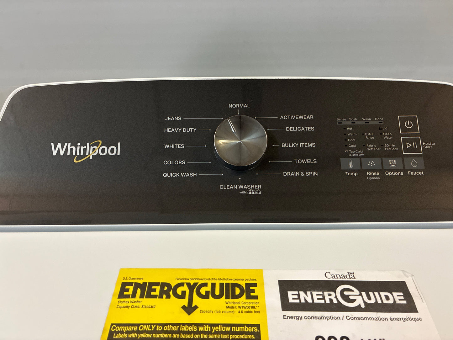 Whirlpool 4.6 cu ft Top Load Washer