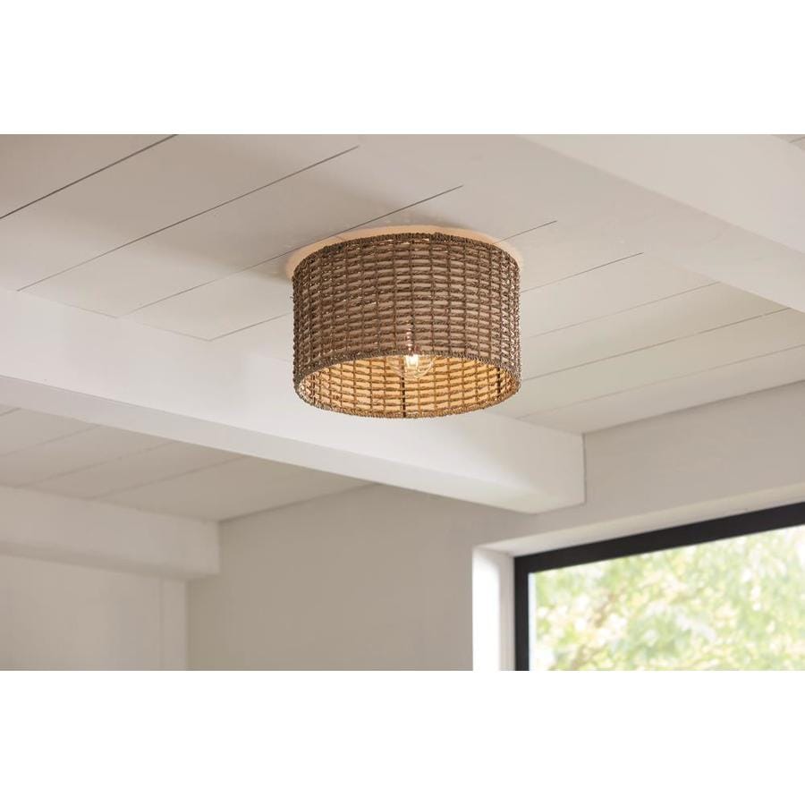 allen + roth Adara 13.625-in Black Flush Mount