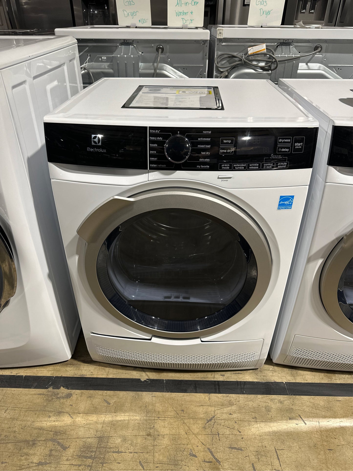 24 in. 4.0 cu. ft. Compact Stackable Electric Ventless Dryer in White with Instant Refresh, ENERGY STAR