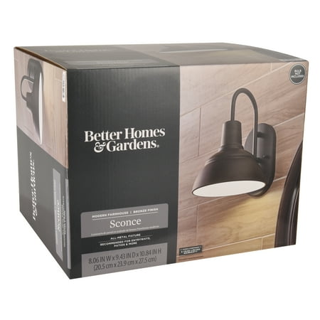 BH&G 11" Farmhouse Wall Sconce, Bronze Finish