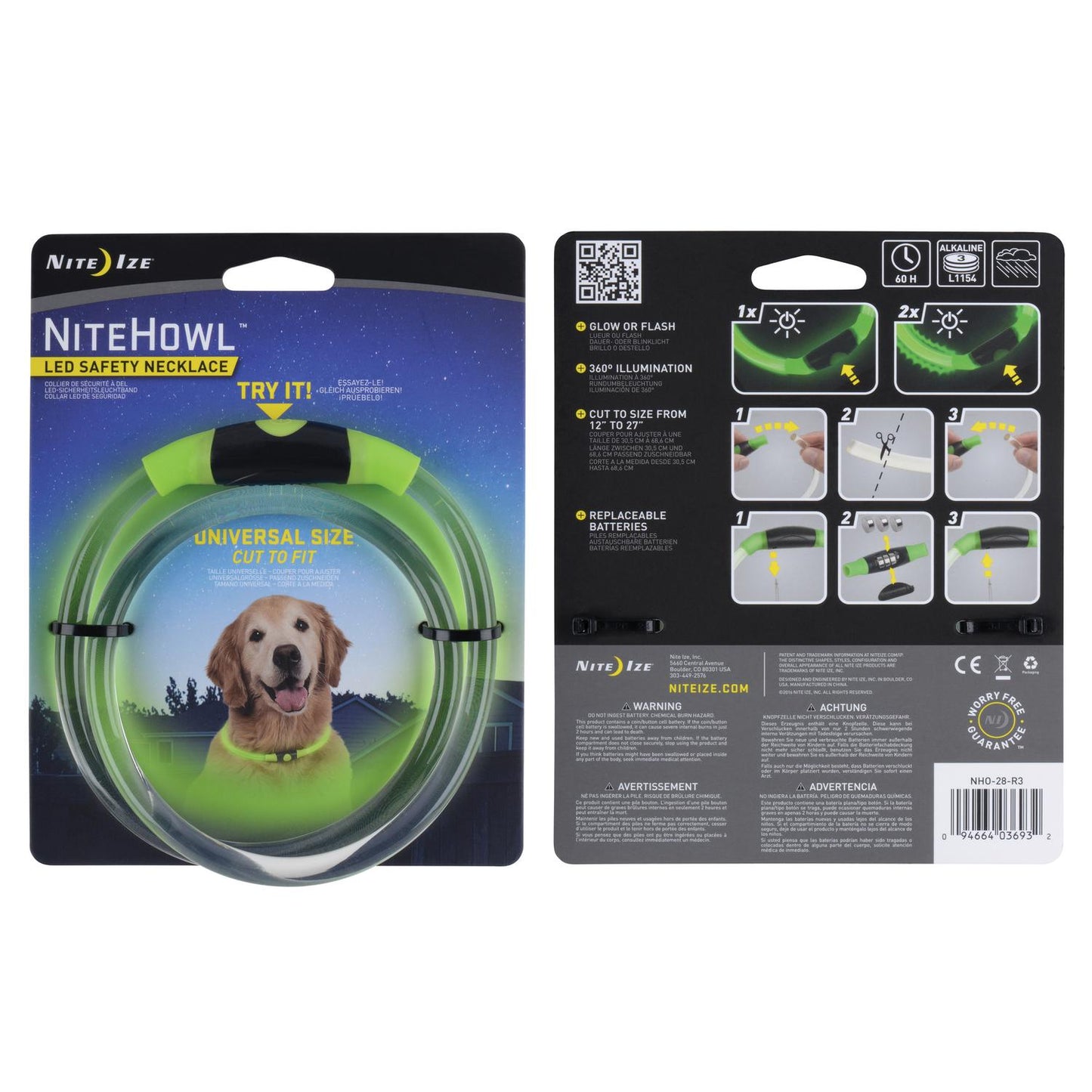 Nite Ize NiteHowl Green Plastic Dog Collar