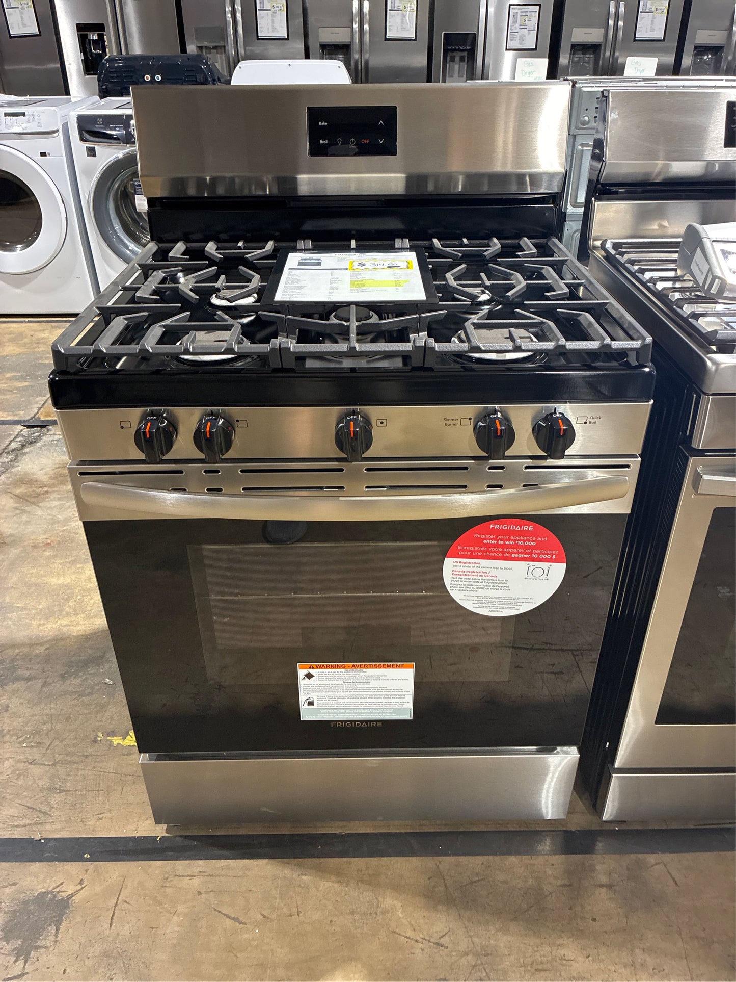 30 in. 5 Burner Gas Range, Stainless Steel