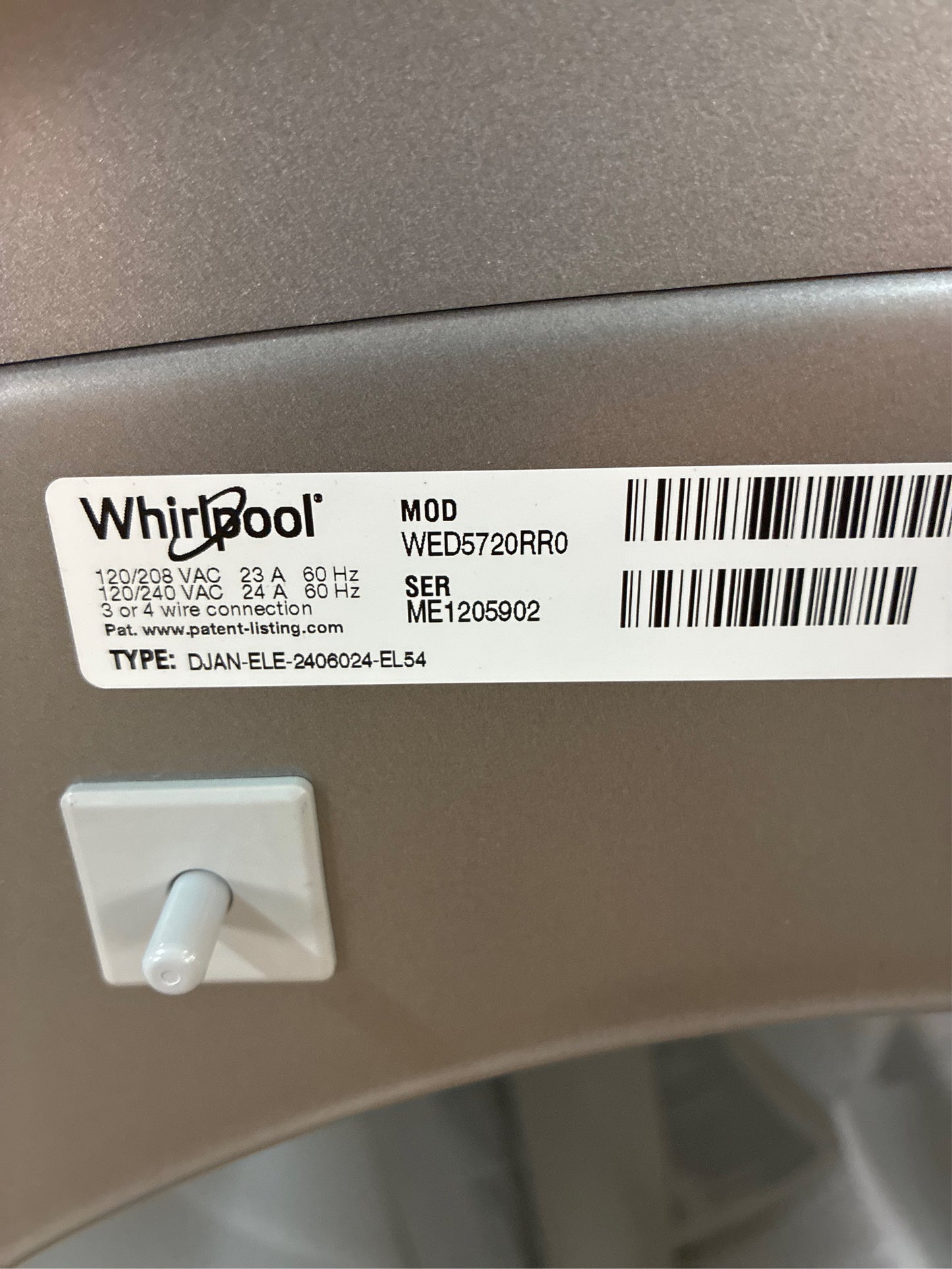 Whirlpool 7.4 cu. ft. Electric Dryer in Silver