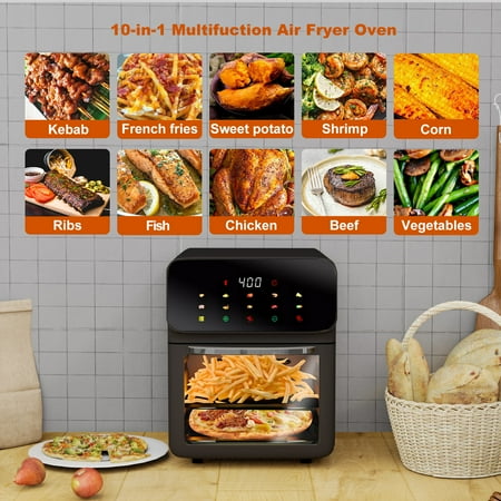Bluebow Air Fryer 12QT 10-in-1, Black