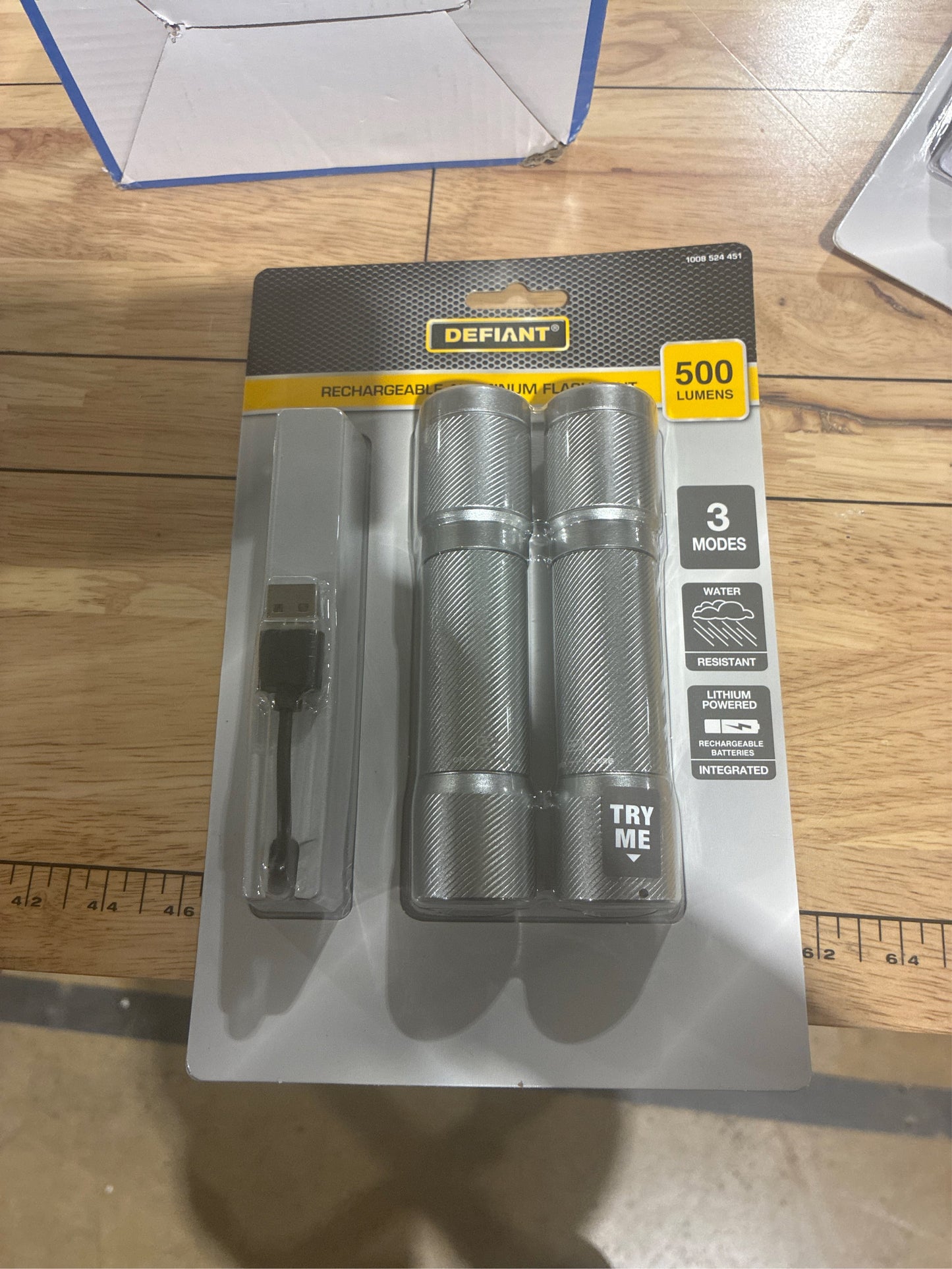 Defiant Rechargeable Flashlight - 2 pk
