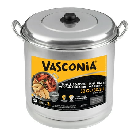 Vasconia 32 Qt Steamer Pot with Tray & Lid
