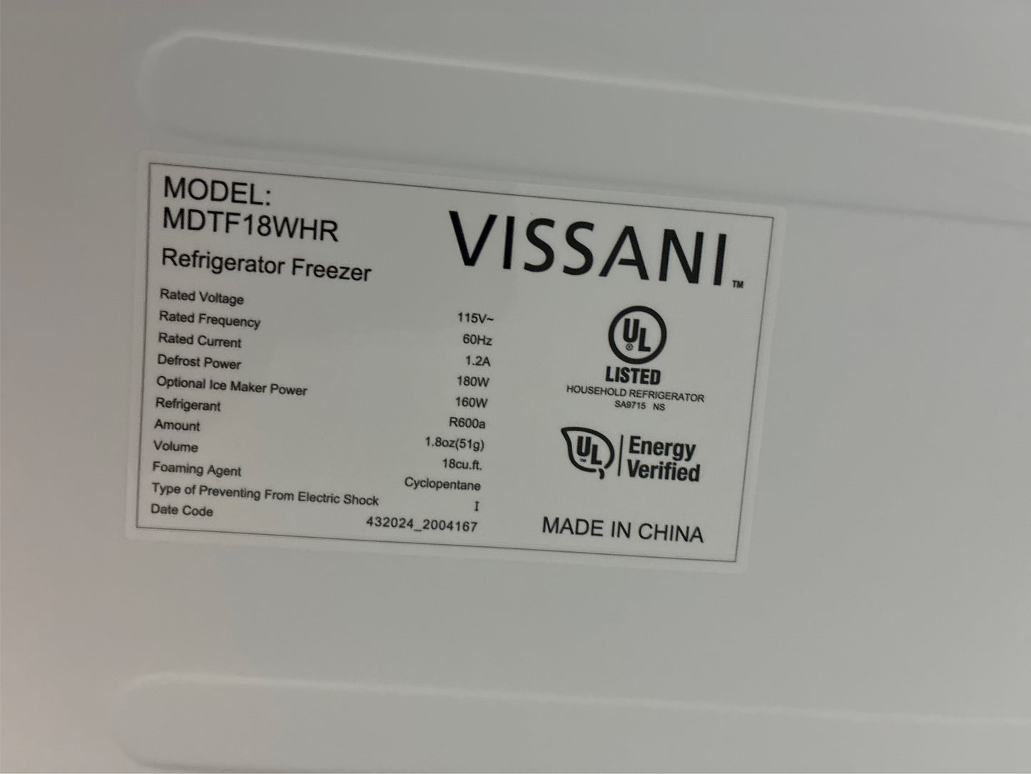 18 cu. ft. Top Freezer Refrigerator in White