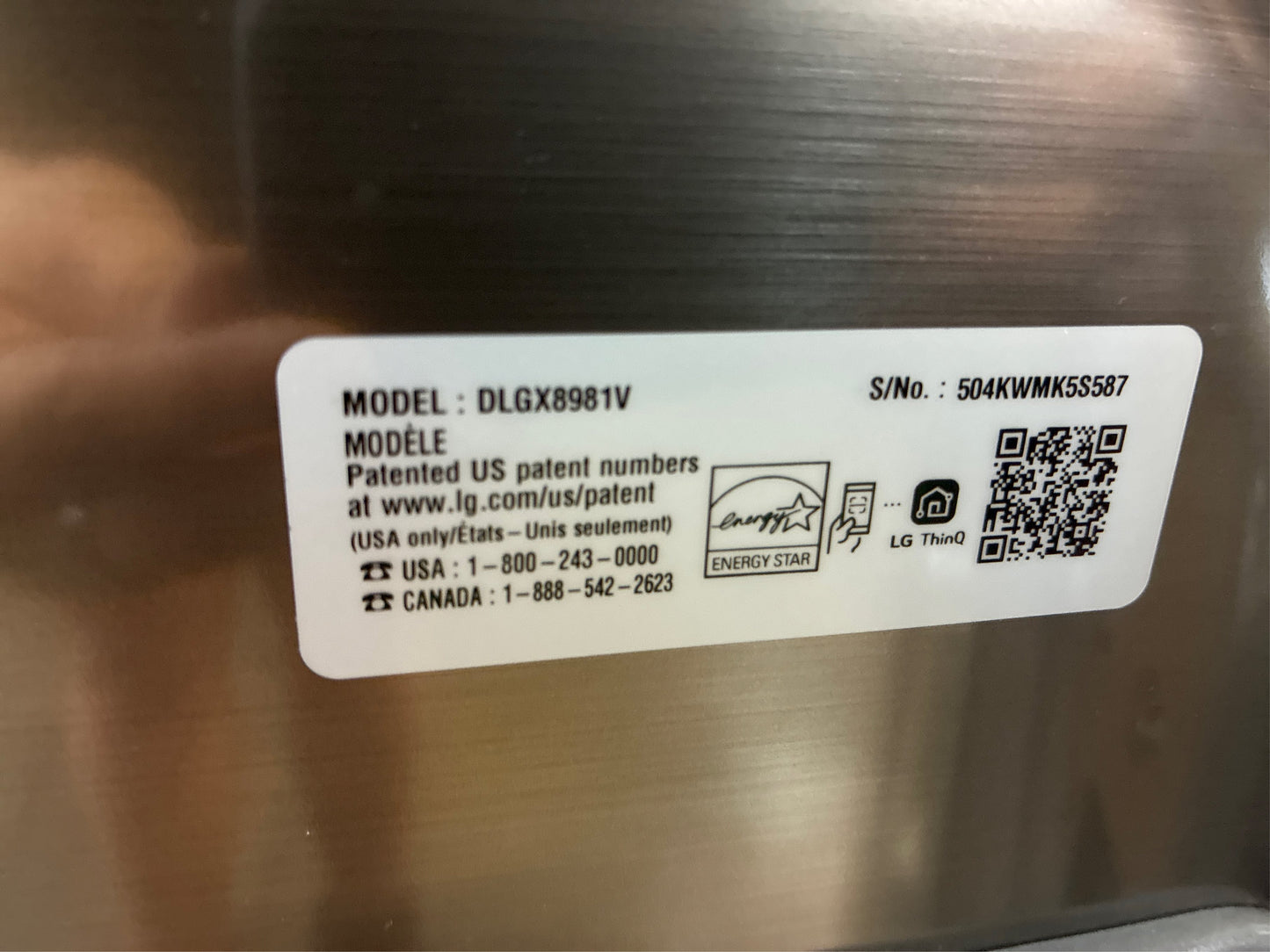 LG TurboSteam 9-cu ft Gas Dryer, Black Steel.