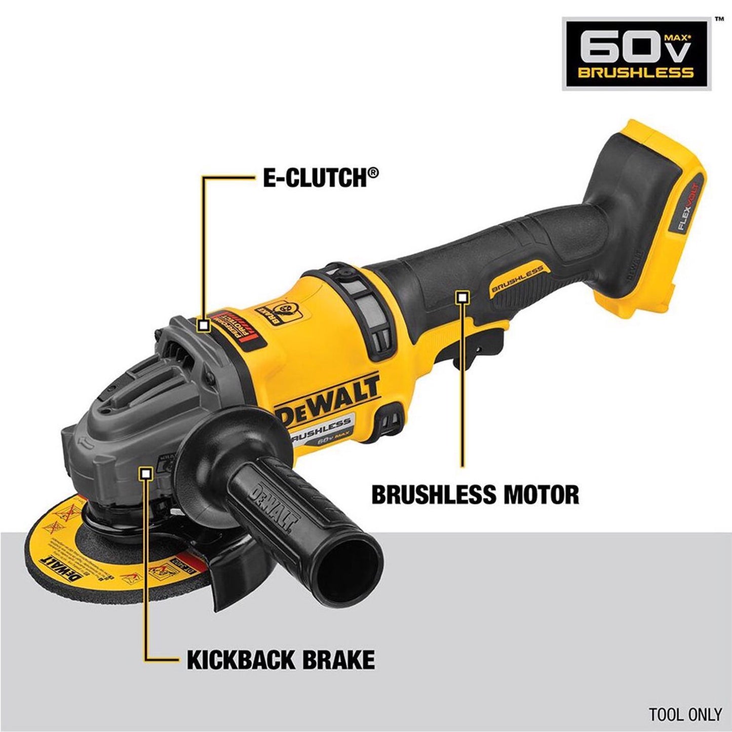 DEWALT 60V MAX Cordless 4.5-6" Angle Grinder