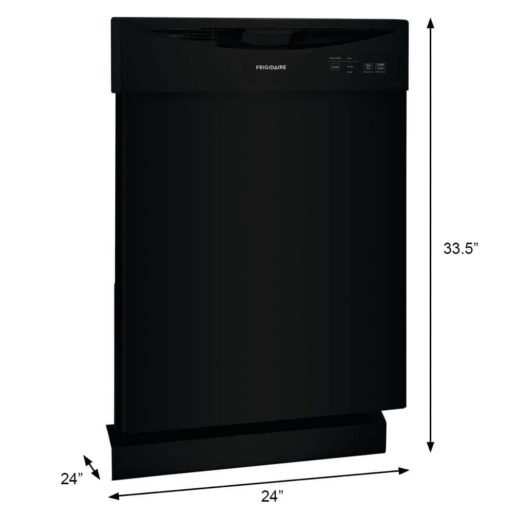 24" Black Front Control Smart Dishwasher