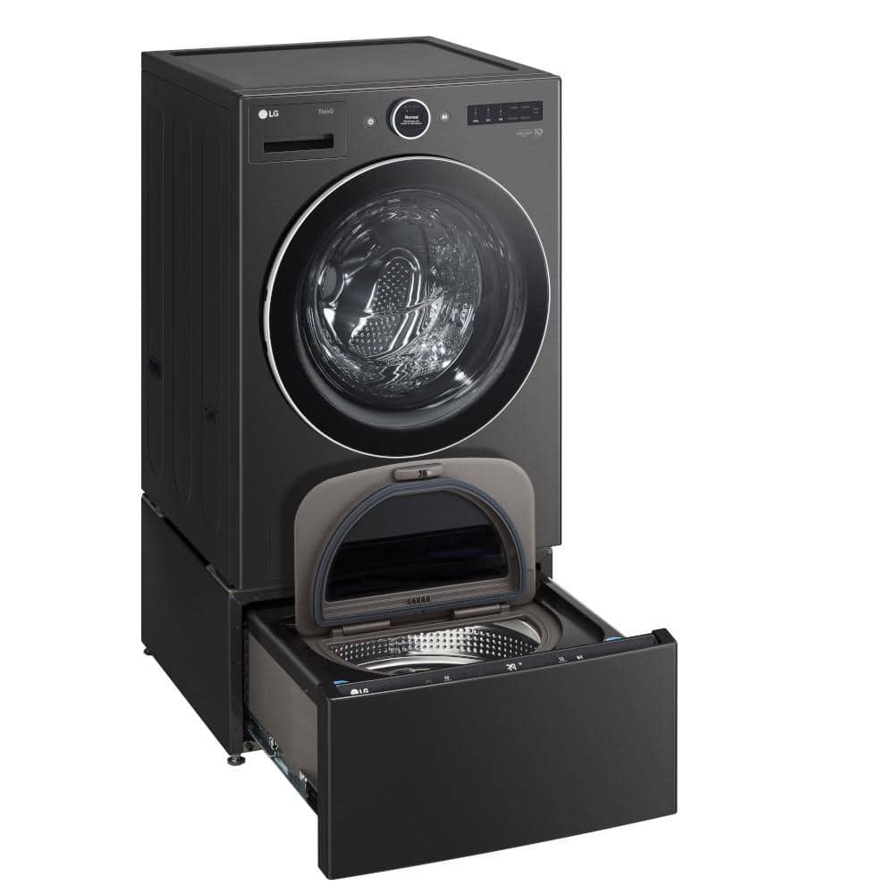 LG 27 in. Pedestal Front Load Washer Black Steel