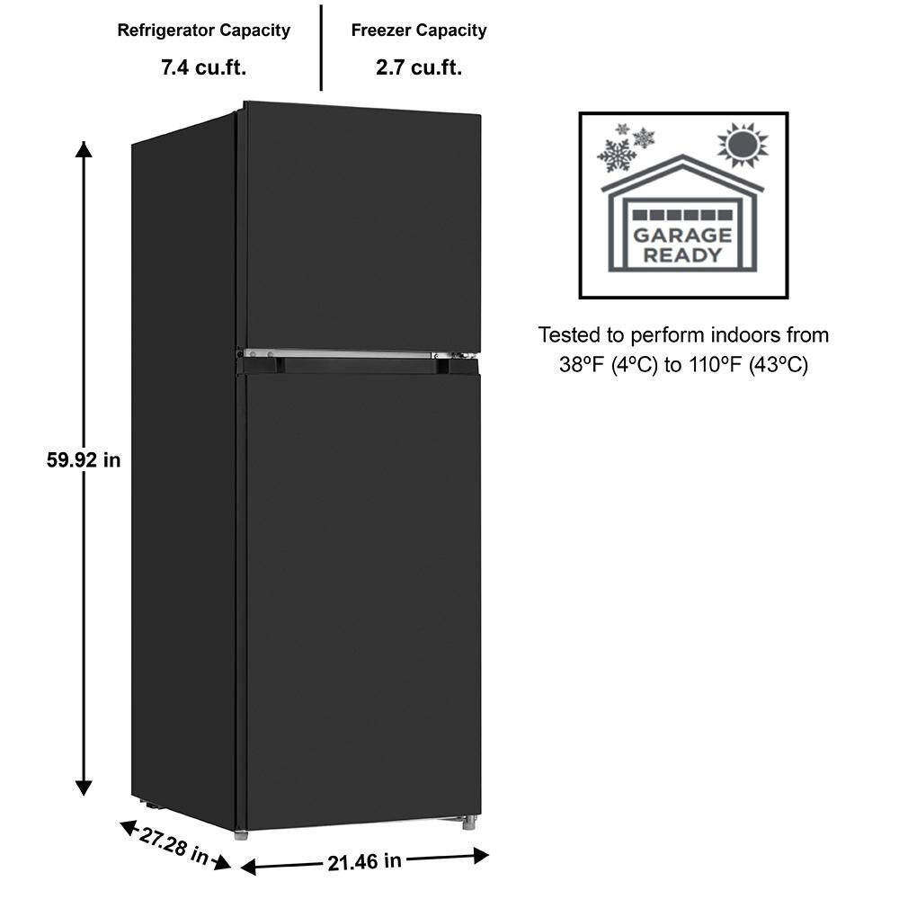 10.1 cu. ft. Top Freezer Refrigerator - Black