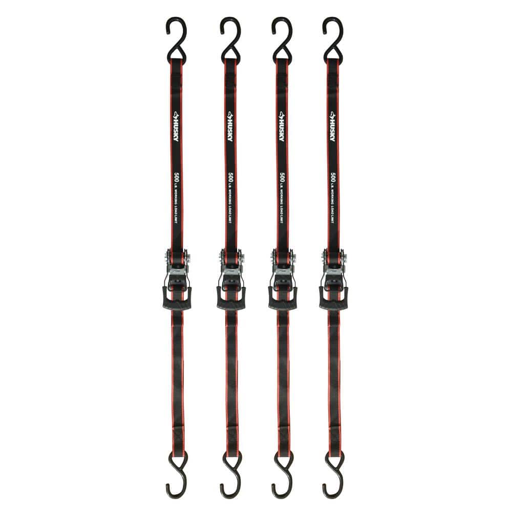 12 ft. x 1 in. Ratchet Tie Down (4-Pack)