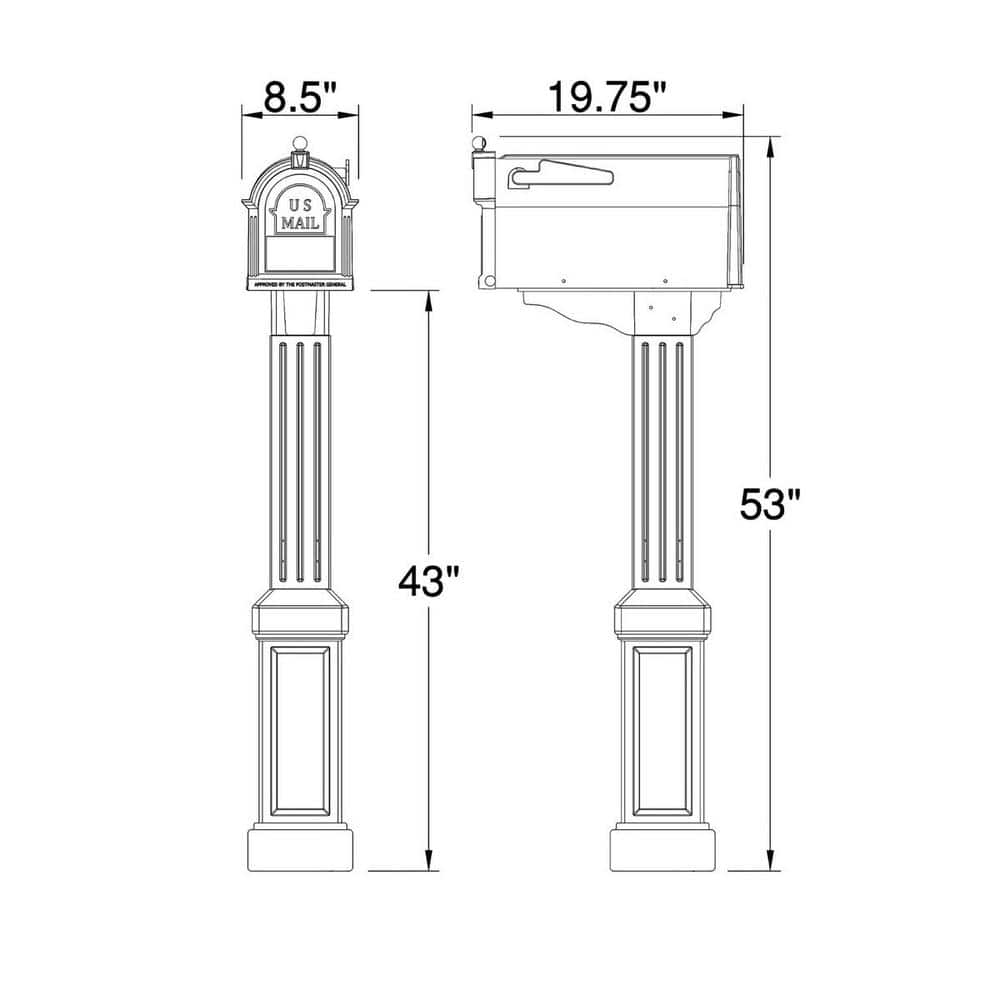 Postal PRO Craftsman Mailbox & Post Kit, Black