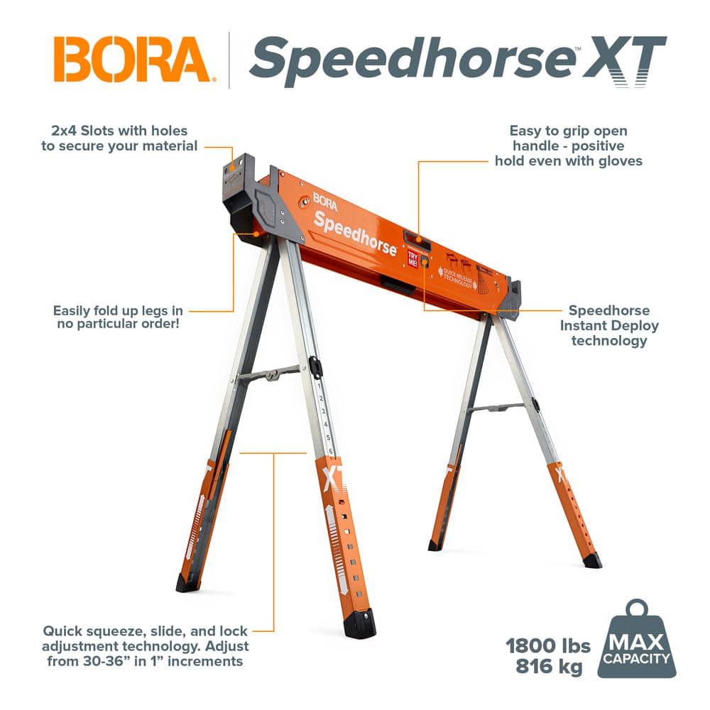 BORA Speed Horse XT Sawhorse 30-36 in. H