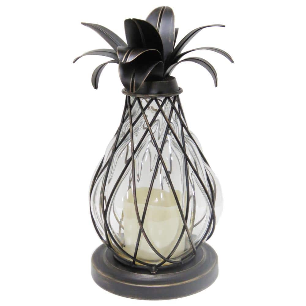 Bronze 12.5 in. Patio Pineapple Lantern