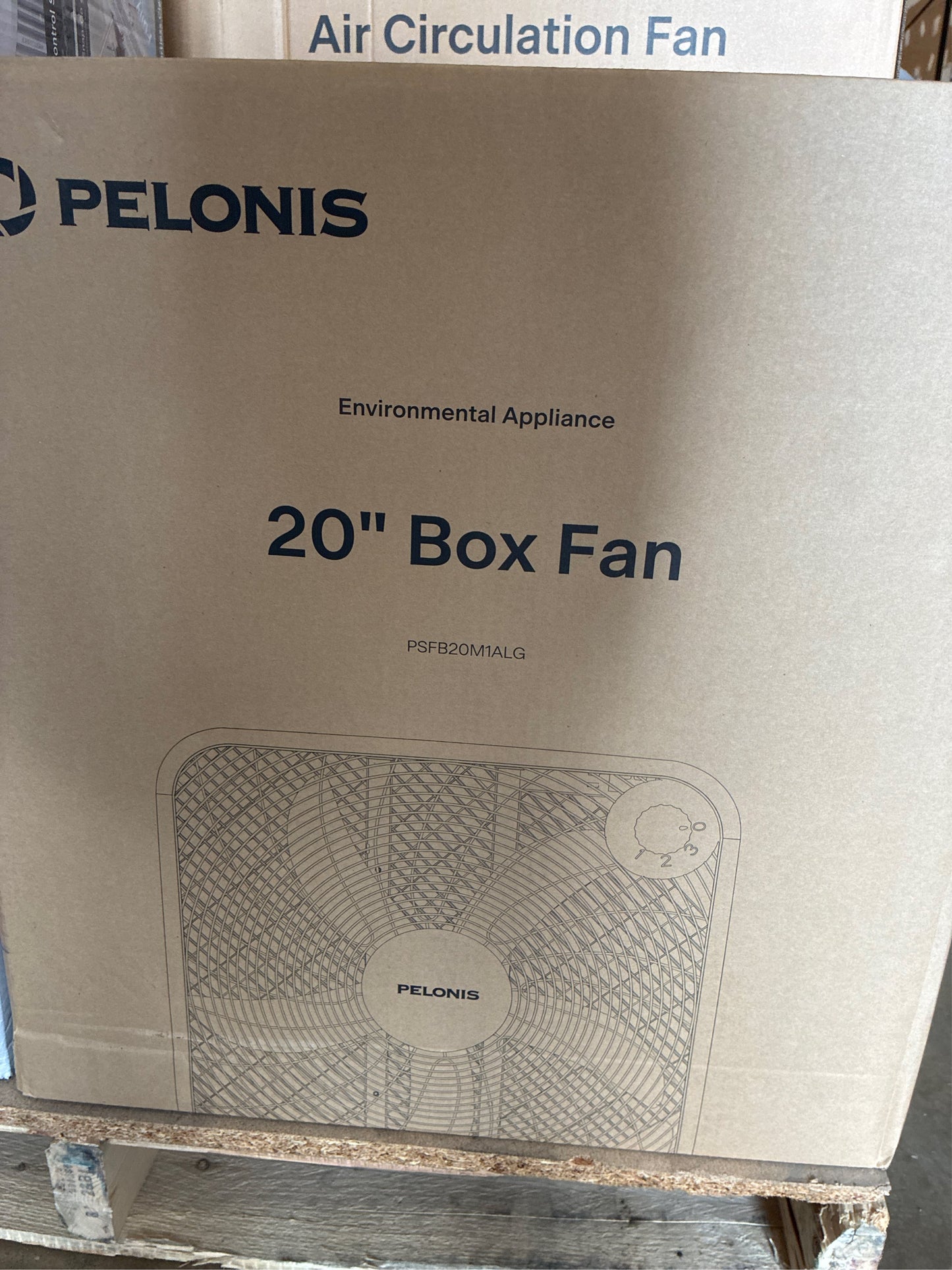 Pelonis 20-Inch Box Fan, 3 Speeds, 2295 CFM