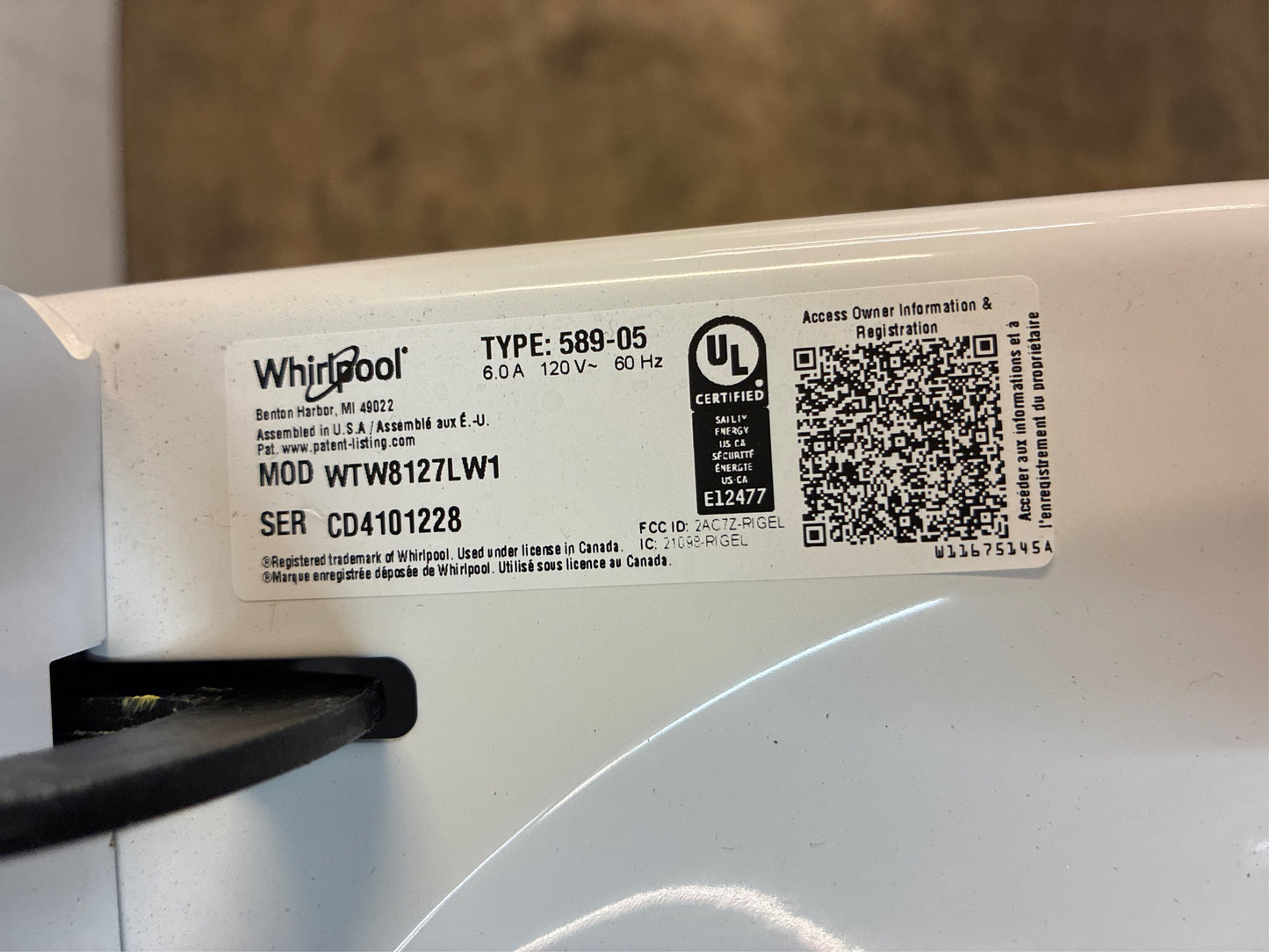 Whirlpool 5.2-5.3 cu. ft. Smart Washer, 2 in 1 Agitator