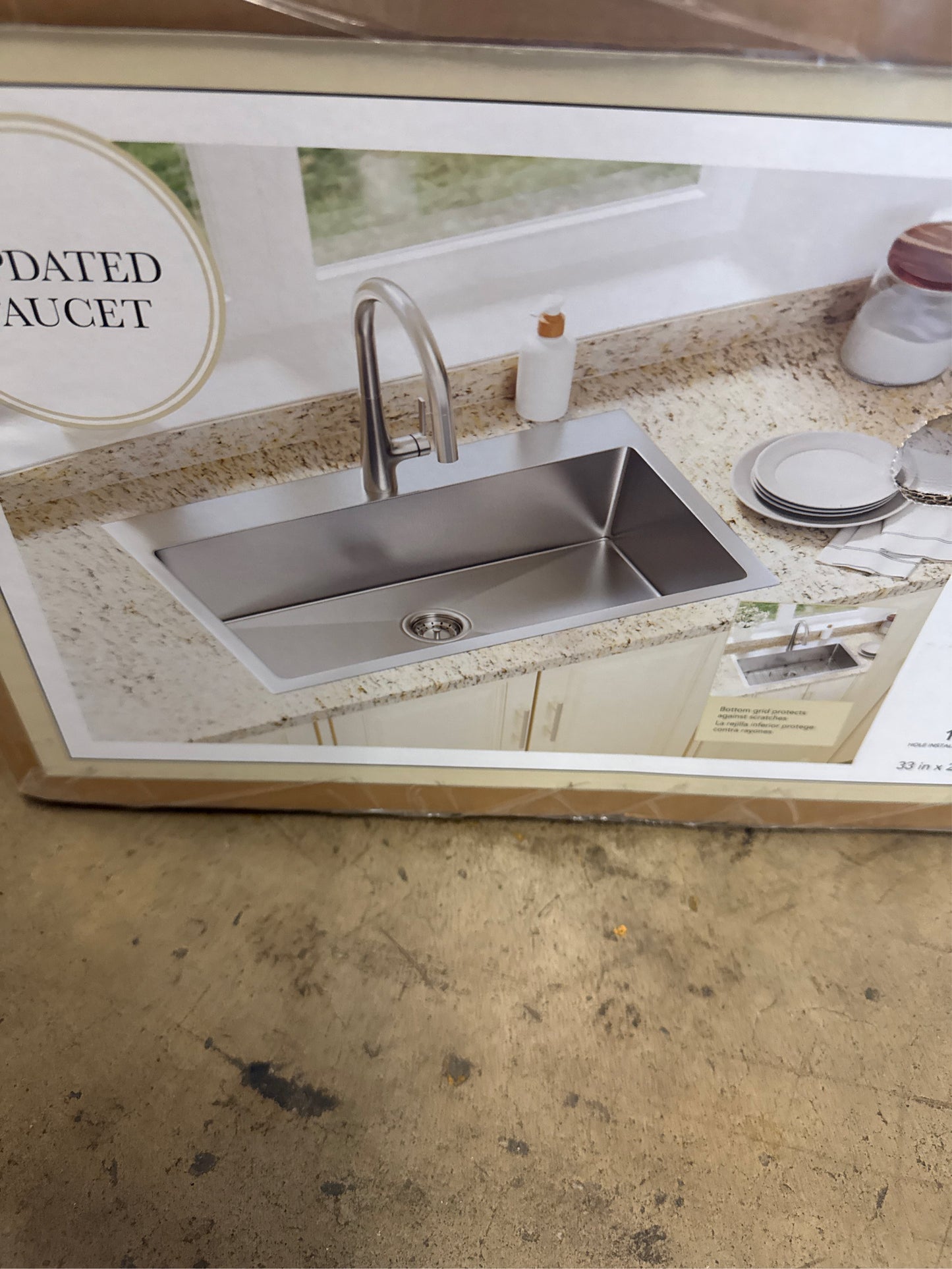 Allen Roth Single Bowl Dual Mount Kitchen Sink Kit