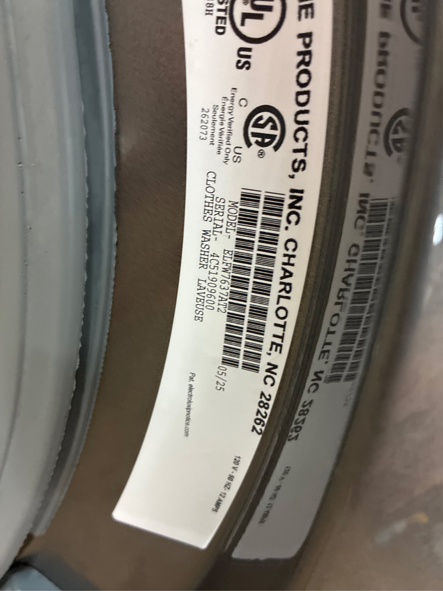 Electrolux 4.5 cu. ft. Stackable Front Load Washer