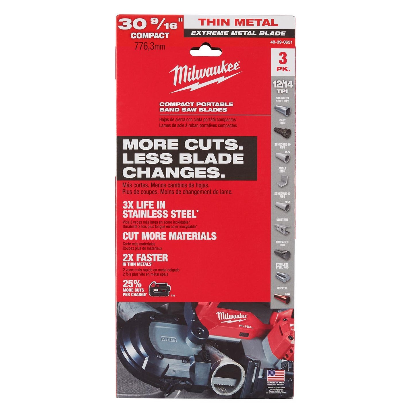Milwaukee 15.3 in. L X 7.05 in. W Metal