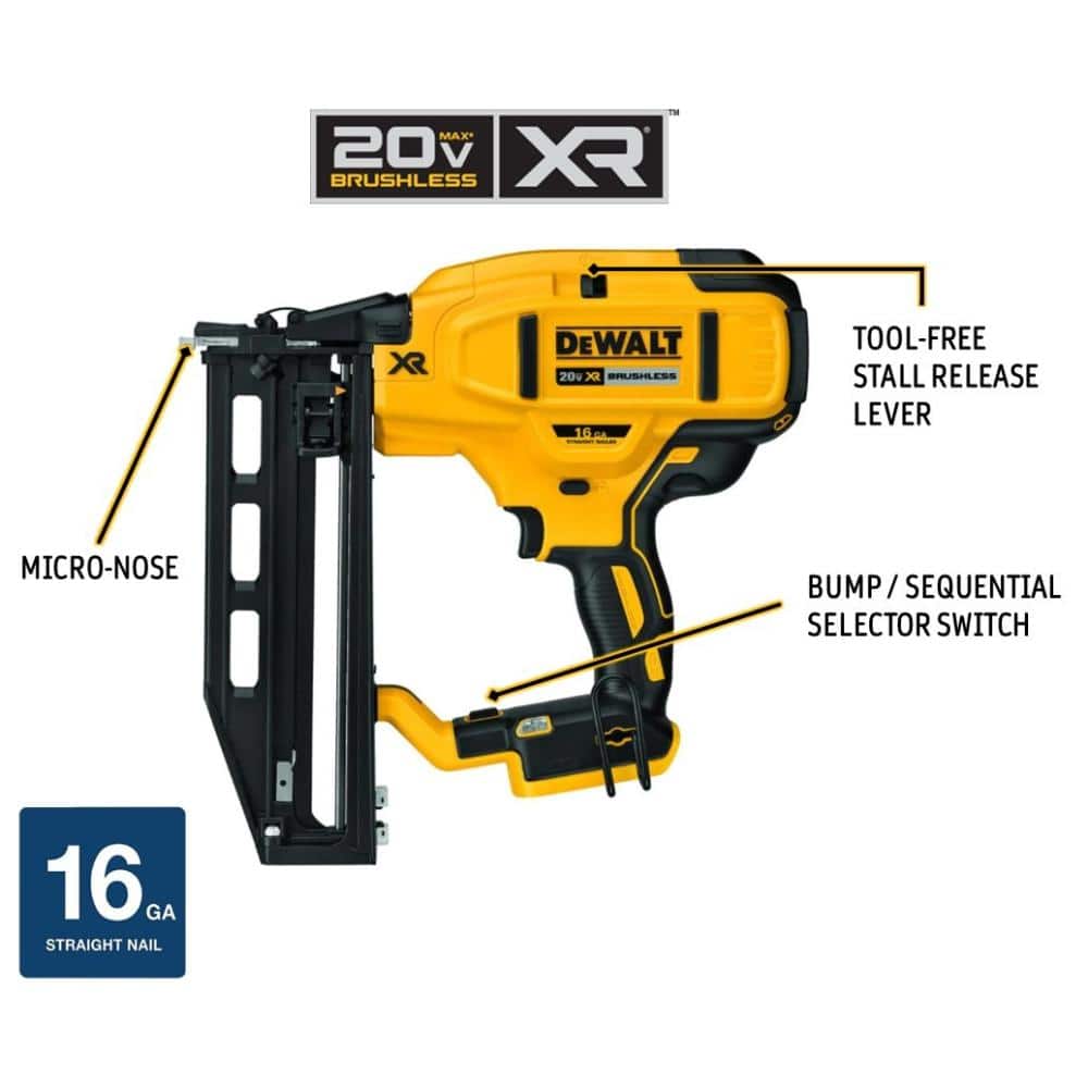 USED 20V MAX XR 16G Cordless Finish Nailer