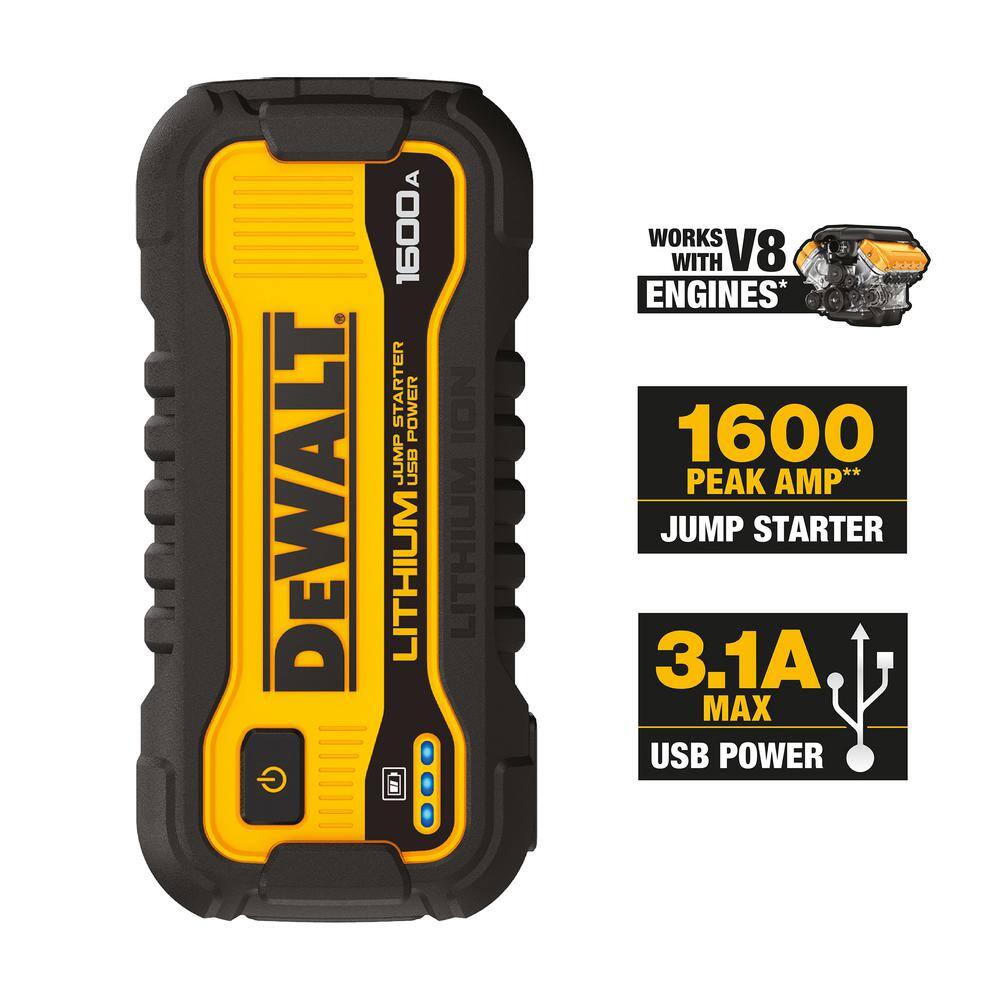 1600 Peak Amp Jump Starter w/ USB Bank