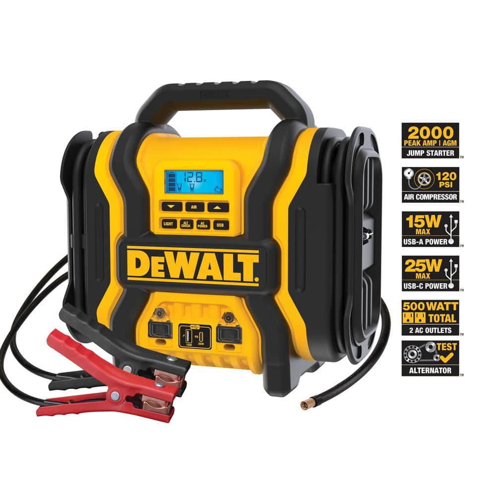 DEWALT 2000 Amp Jump Starter w/Compressor