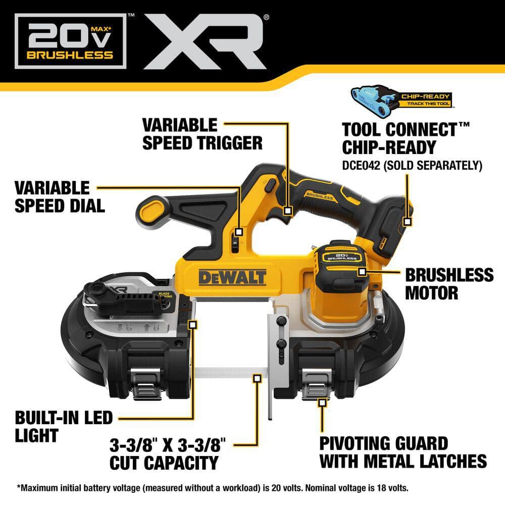 20V MAX 3-3/8" Cordless Brushless Bandsaw