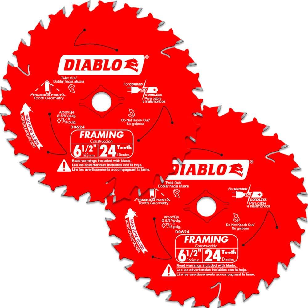 6-1/2 in. 24T Framing Circular Saw Blade 2-Pack