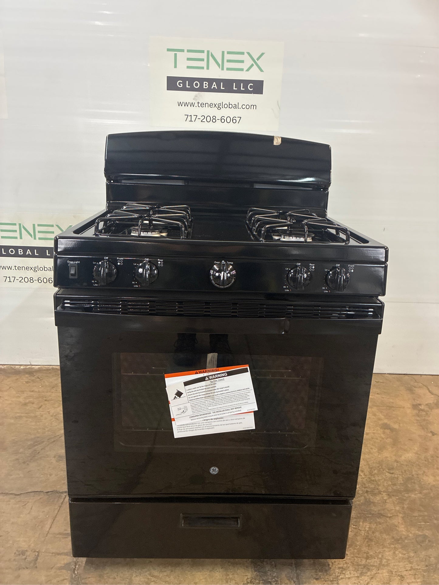 GE 30" 4-Burner 4.8-cu ft Gas Range Black