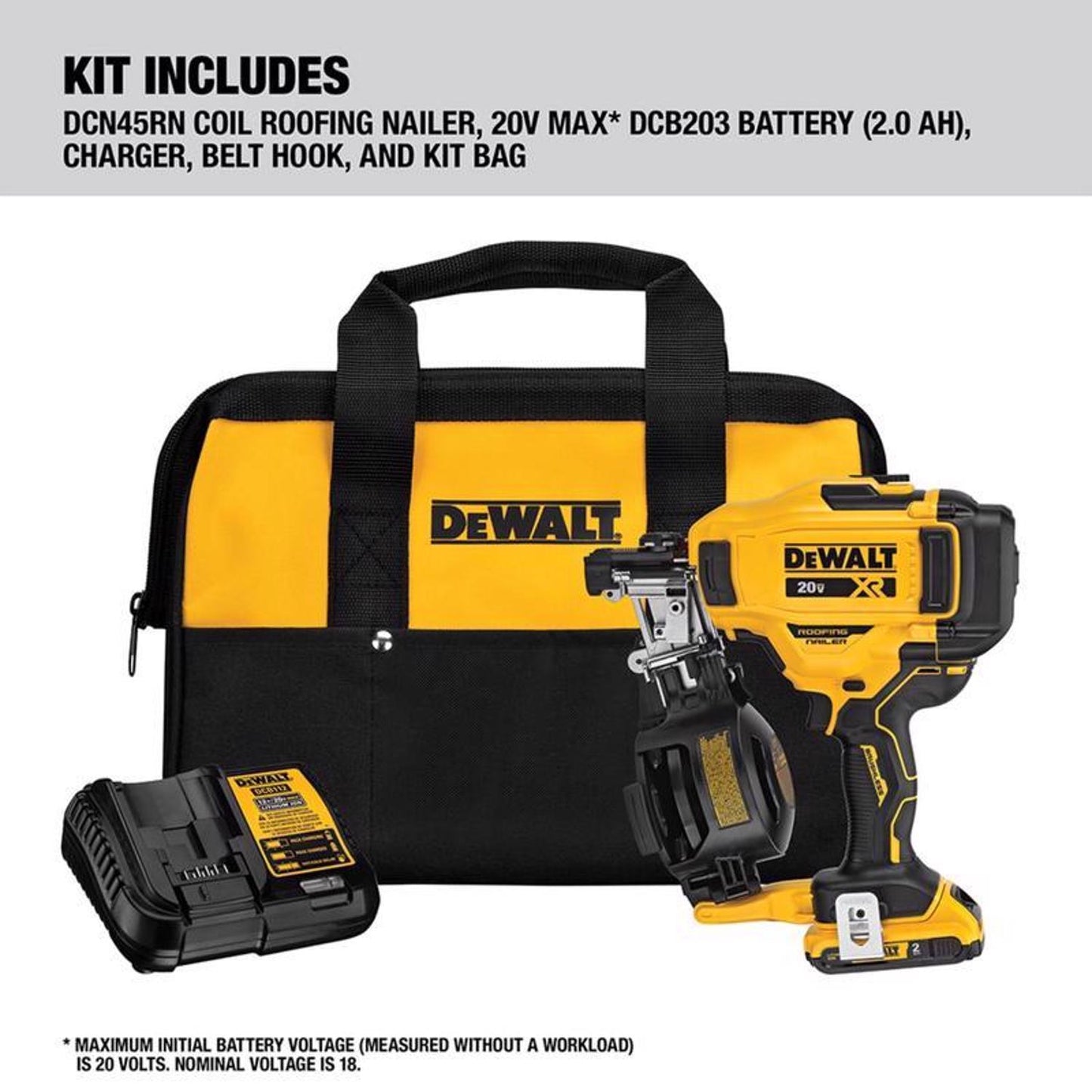 DEWALT 20V MAX Cordless Coil Nailer Kit