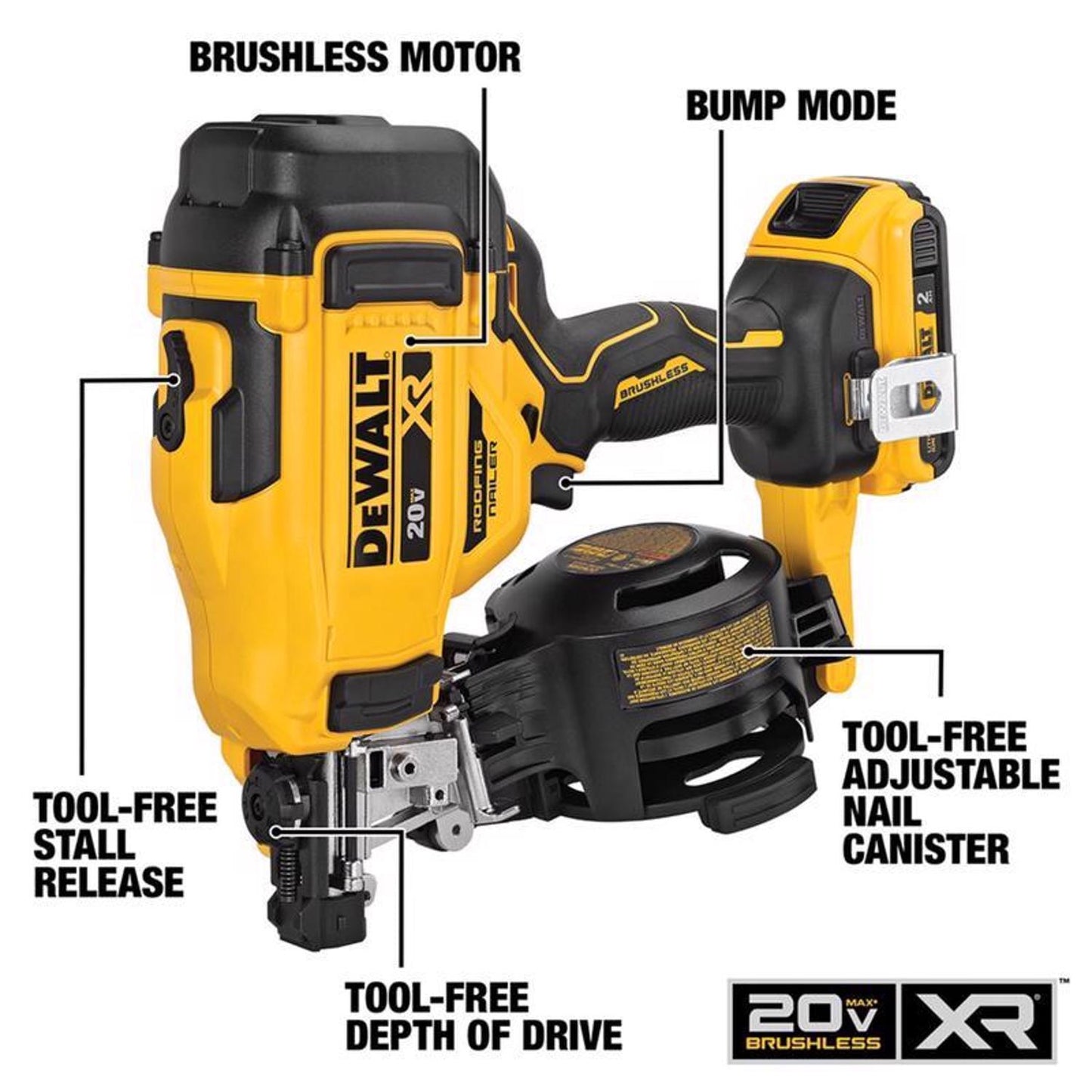 DEWALT 20V MAX Cordless Coil Nailer Kit