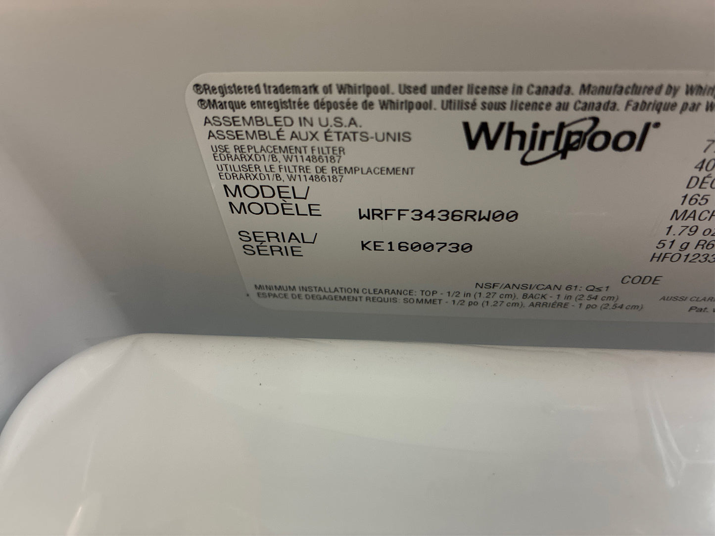 Whirlpool 36" 24.7 cu. ft. French Door Refrigerator