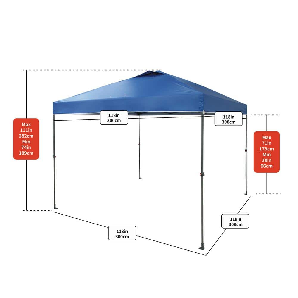 10 ft. x 10 ft. Blue Instant Pop Up Tent