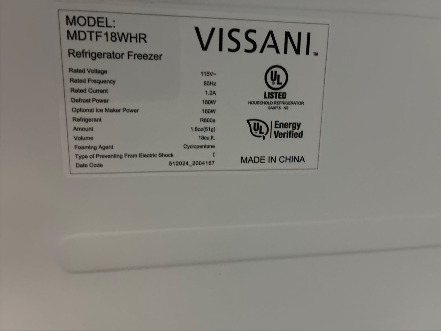 18 cu. ft. Top Freezer Refrigerator-White