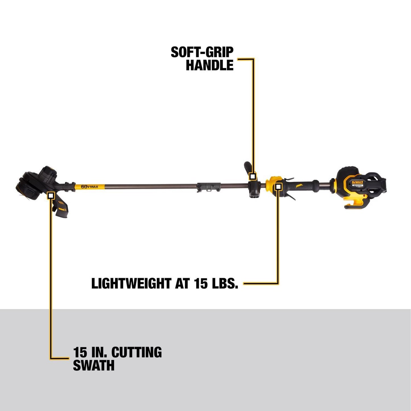 DEWALT 60V MAX DCST970X1S 15 in. Trimmer Kit