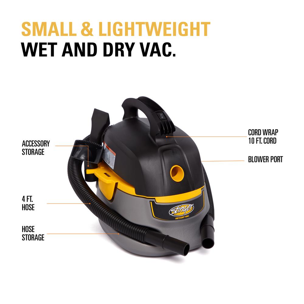 2.5 Gal. 1.75 HP Compact Wet/Dry Shop Vacuum