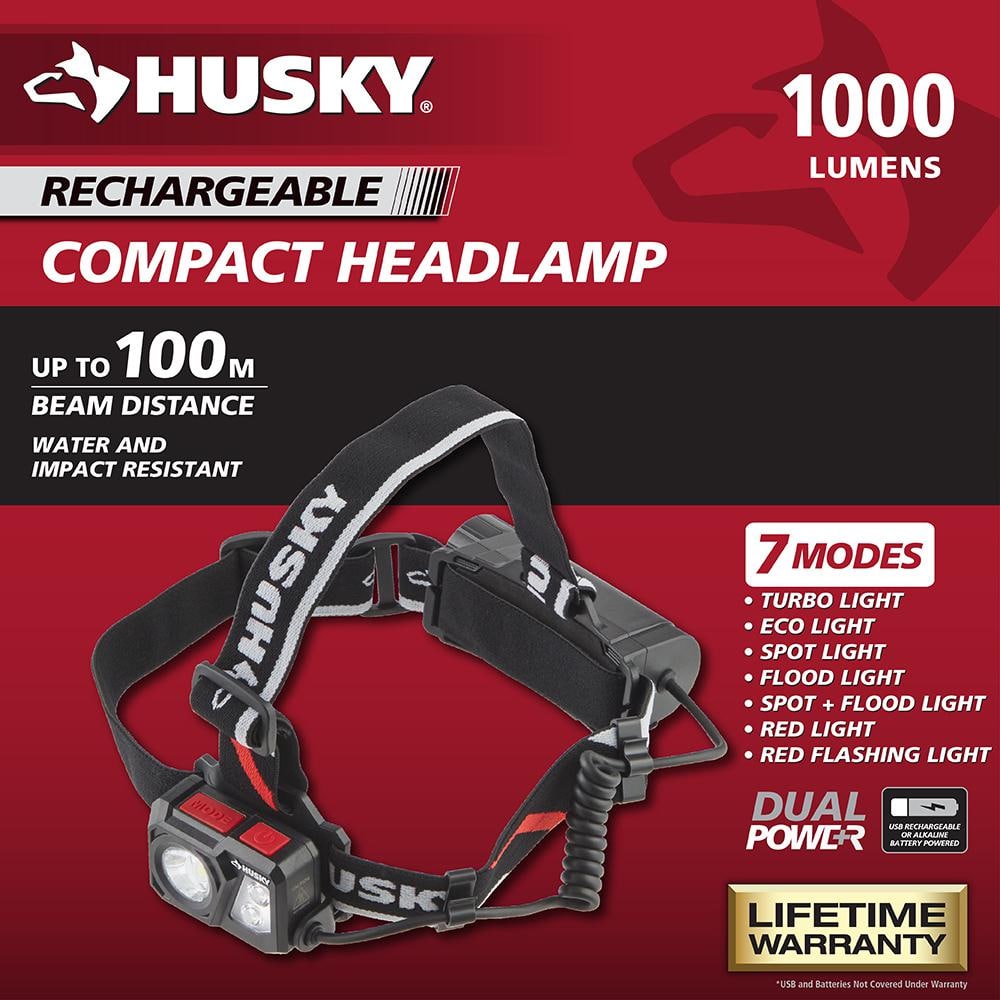 1000 Lumens Compact Rechargeable Headlamp