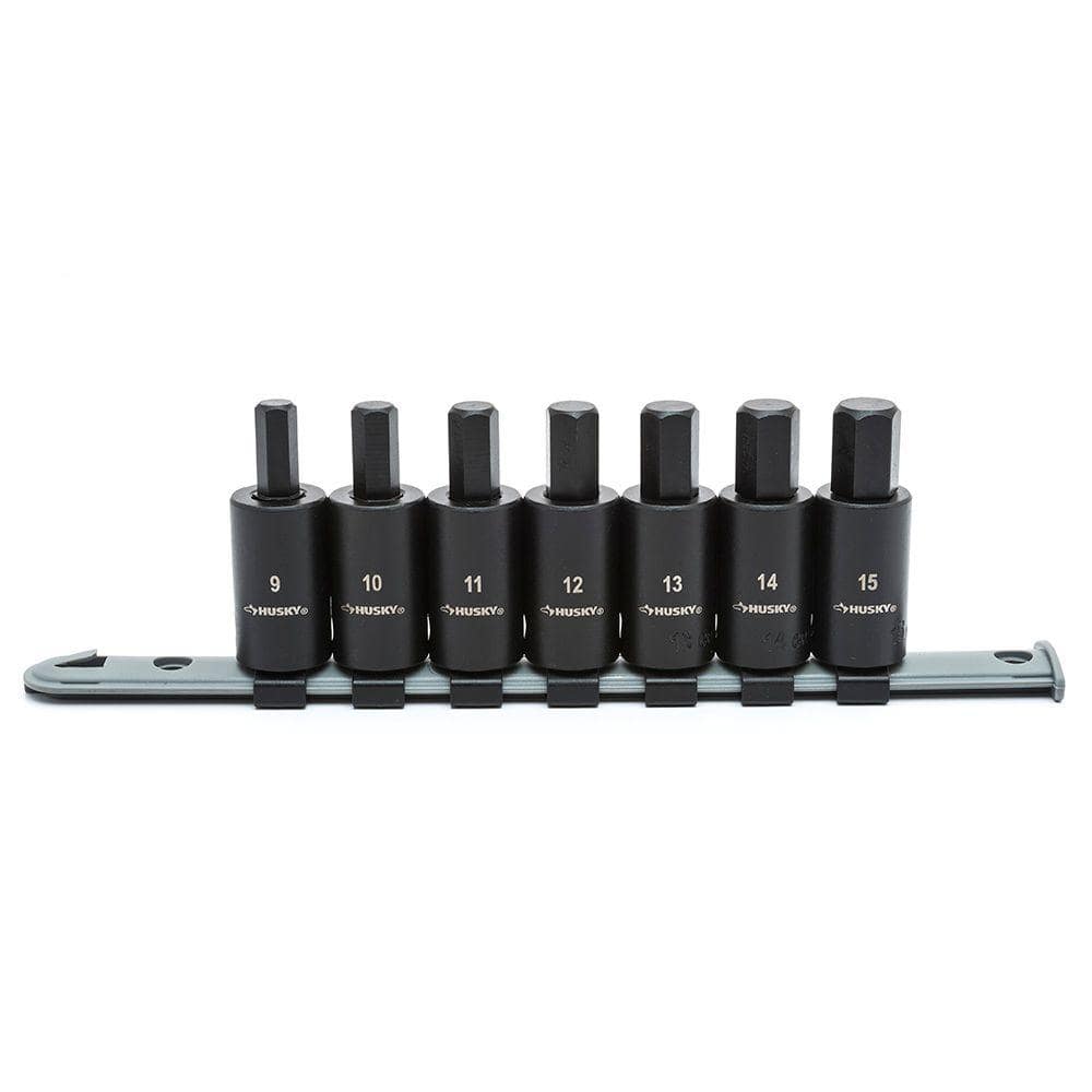 1/2 in. Drive Hex Bit Impact Socket Set, 7pc