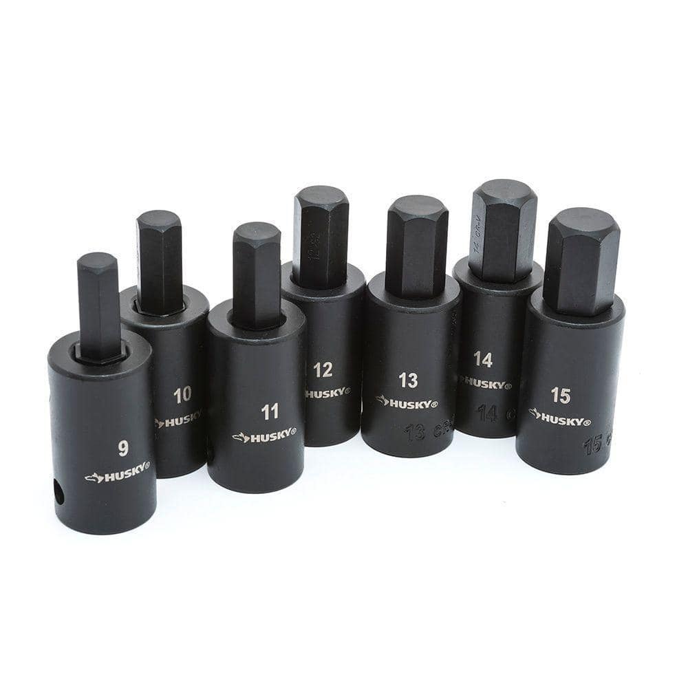 1/2 in. Drive Hex Bit Impact Socket Set, 7pc