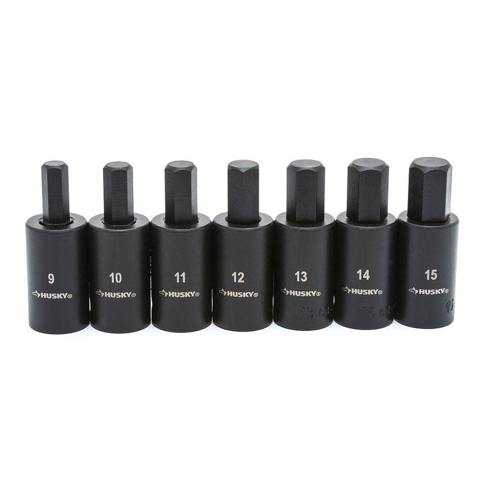 1/2 in. Drive Hex Bit Impact Socket Set, 7pc