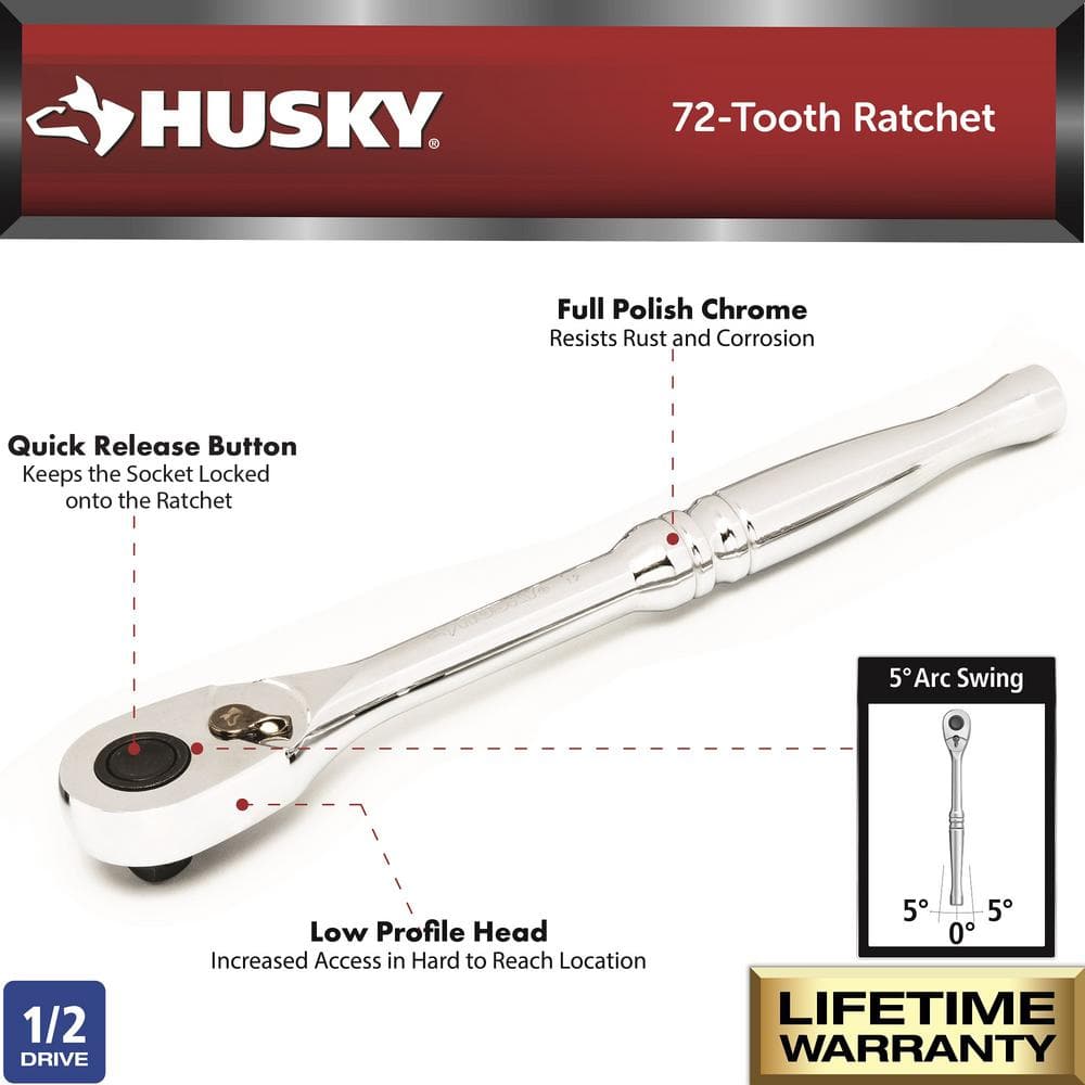 1/2 in. Full Polish 72 Tooth Ratchet