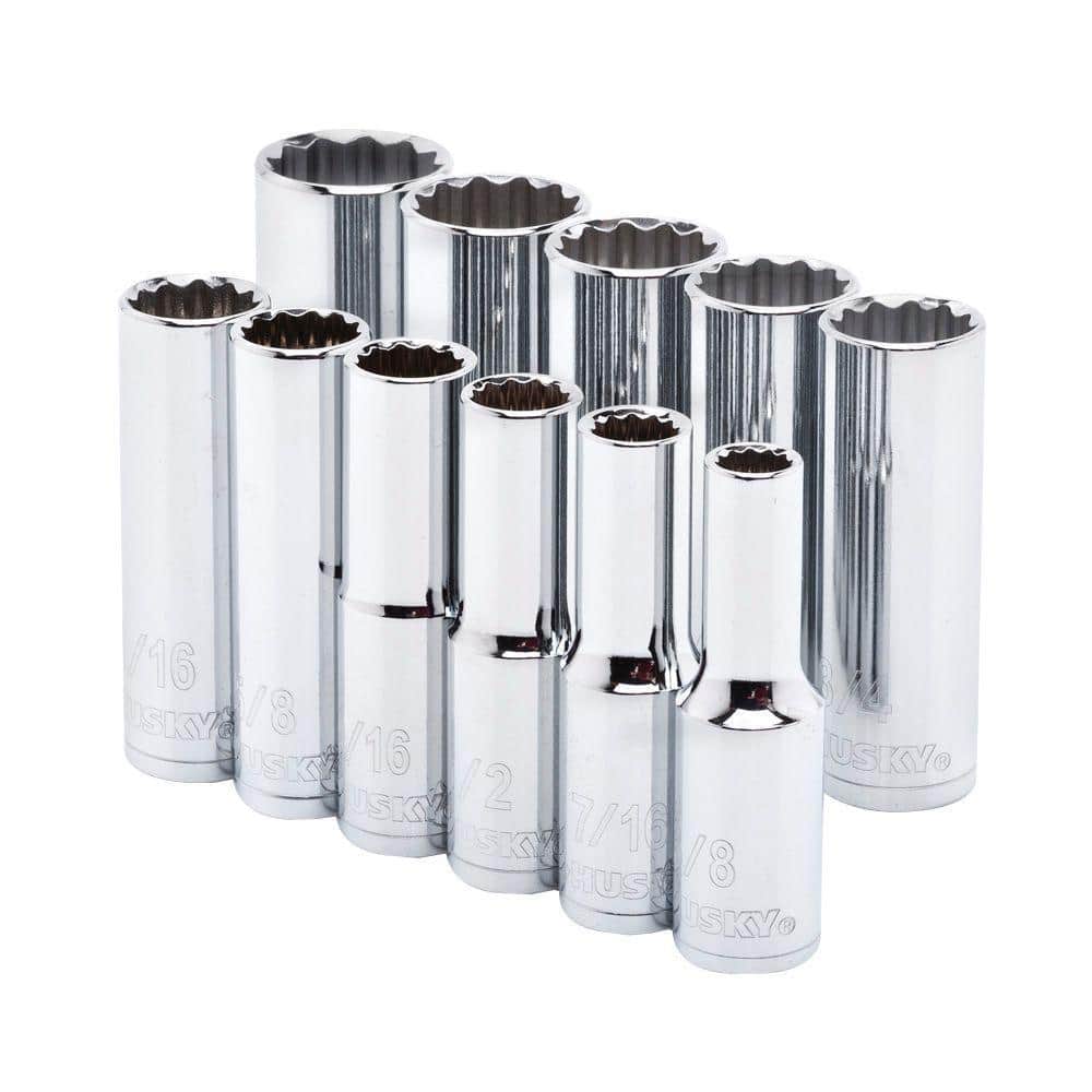 1/2 in. Drive Deep SAE Socket Set (11-Piece)