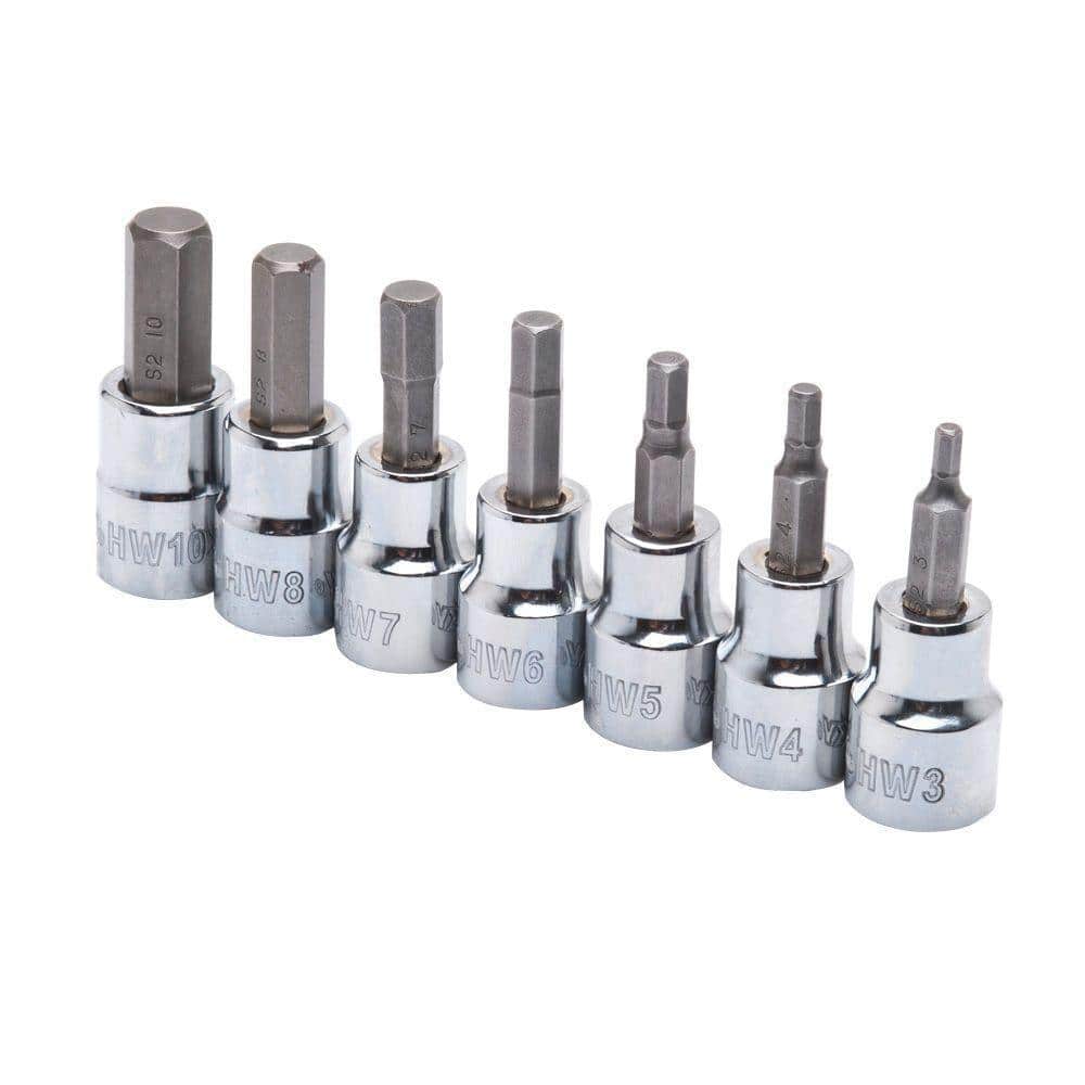 3/8 in. Metric Hex Bit Socket Set (7-Piece)