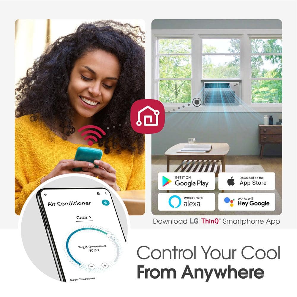 10,000 BTU Smart Window AC Cools 450 sq. ft.