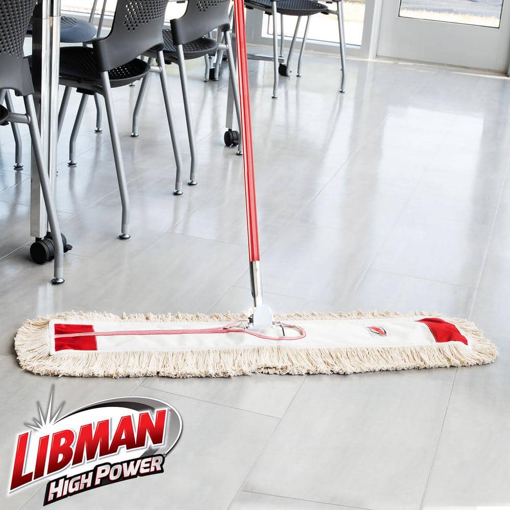 36in Heavy Duty Cotton Dust Mop & Steel Handle