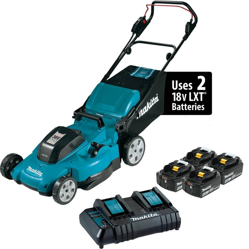 18V X2 Cordless 21 in. Lawn Mower Kit w/4 batt