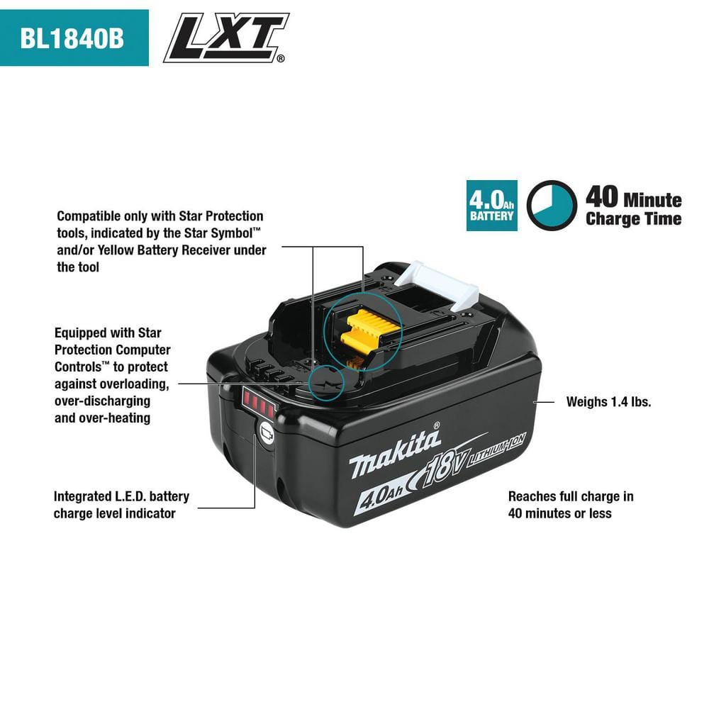 18V LXT 4.0Ah Battery Pack w/Fuel Gauge